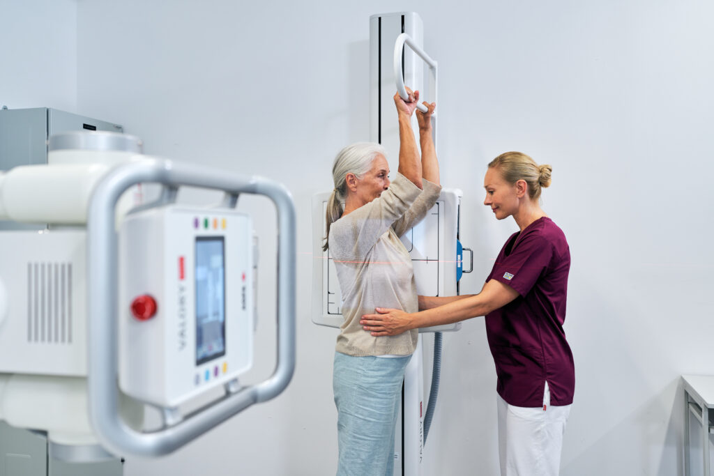 Röntgenutrustning som fokuserar på patienter och personal